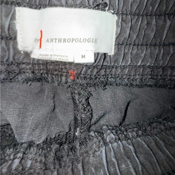By Anthropologie Black Joggers Embroidered Medium EUC Oversized Fit - Picture 7 of 8